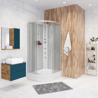 Душевая кабина Niagara NG-33394-14RBKTG с гидромассажем 130x90см серебро/матовое